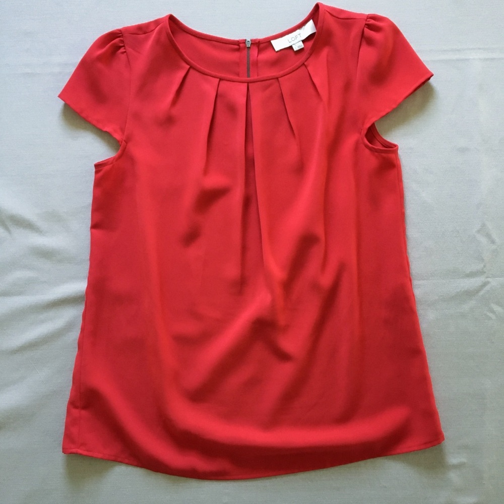 LOFT Red Top - Office, Work Blouse